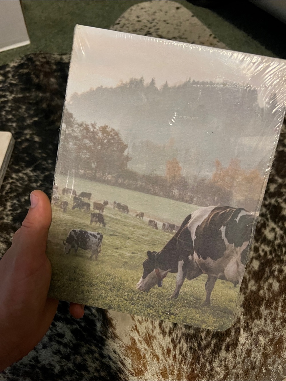 Cow Hardcover Journal - White & Green